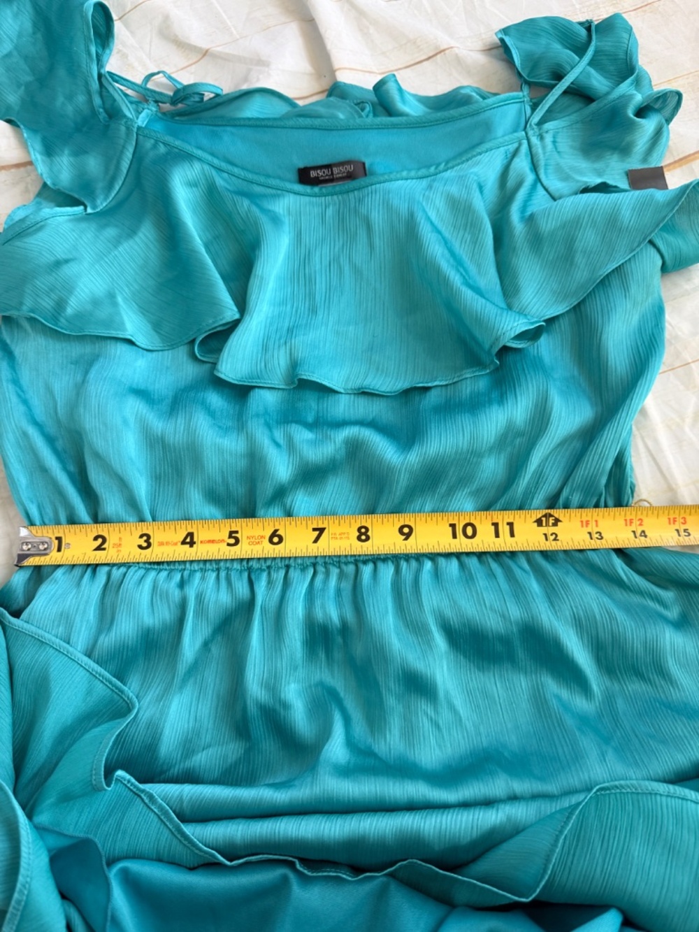 Bisou Bisou Turquoise Cocktail Dress | Size 12 | NWT | Summer Party Elegant Femi - Picture 7 of 8